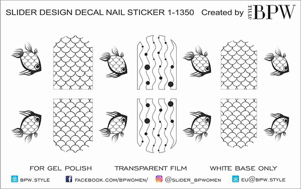 Слайдер-дизайн Рыбки трафареты из каталога Цветные на светлый фон в интернет-магазине BPW.style