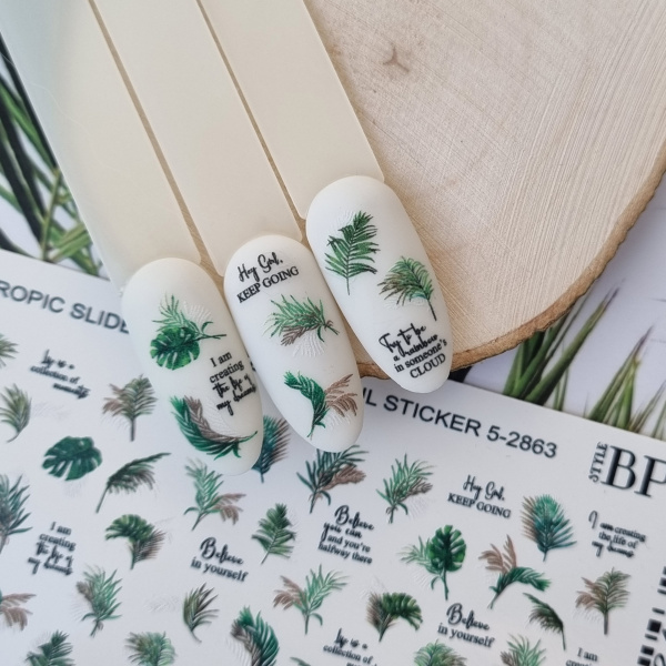 Слайдер-дизайн Tropic leaves из каталога Цветные на любой фон в интернет-магазине BPW.style