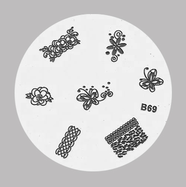 Пластина для стемпинга B069 из каталога Stamping plates в интернет-магазине BPW.style