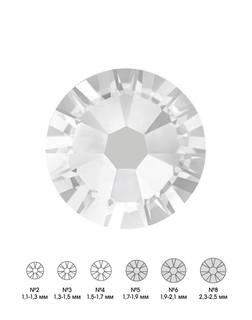 Стразы стеклянные MIX CRYSTAL (прозрачный) №5 №6 №8 150 шт из каталога Стразы в интернет-магазине BPW.style
