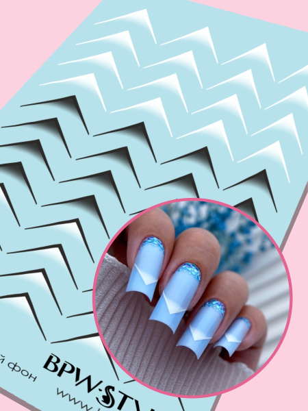 Слайдер-дизайн Цветной френч белый+черный уголок 4 из каталога Цветные на любой фон в интернет-магазине BPW.style