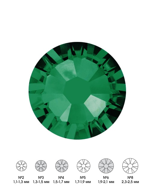 Стразы стеклянные MIX EMERALD (изумрудный) №3 №4 №6 150 шт из каталога Стразы в интернет-магазине BPW.style