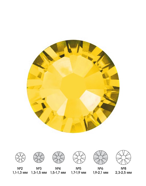 Стразы стеклянные MIX CITRINE (лимонный) №3 №4 №6 150 шт из каталога Стразы в интернет-магазине BPW.style