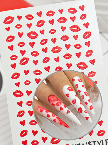 Слайдер-дизайн без вырезания Сердечки и губы из каталога Цветные на любой фон в интернет-магазине BPW.style