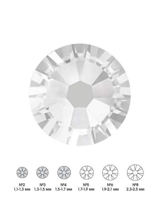 Стразы стеклянные MIX CRYSTAL (прозрачный) №2 №3 №4 150 шт из каталога Стразы в интернет-магазине BPW.style