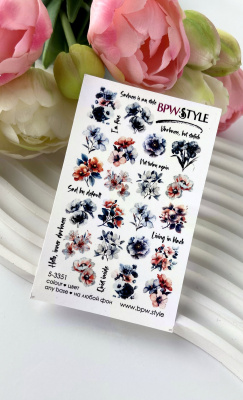 Слайдер-дизайн Цветы темные из каталога Цветные на любой фон, в интернет-магазине BPW.style