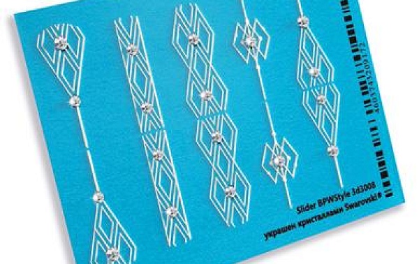 3D слайдеры с кристаллами Swarovski из каталога Слайдер дизайн для ногтей в интернет-магазине BPW.style