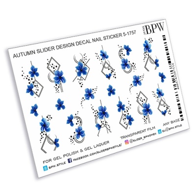 Слайдер-дизайн  Голубые цветы из каталога Цветные на любой фон, в интернет-магазине BPW.style