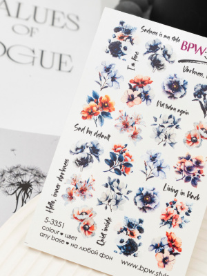 Слайдер-дизайн Цветы темные из каталога Цветные на любой фон, в интернет-магазине BPW.style