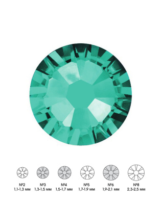 Стразы стеклянные MIX BLUE ZIRCON (бирюзовый) №3 №4 №6 150 шт из каталога Стразы, в интернет-магазине BPW.style