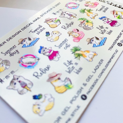 Слайдер-дизайн Summer cats из каталога Цветные на любой фон, в интернет-магазине BPW.style