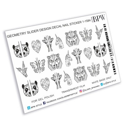 Слайдер-дизайн Геометрические животные микс из каталога Слайдер дизайн для ногтей, в интернет-магазине BPW.style