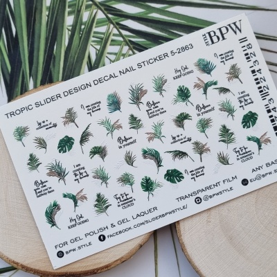 Слайдер-дизайн Tropic leaves из каталога Цветные на любой фон, в интернет-магазине BPW.style